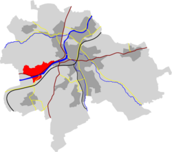 Lage Neckarhausens in Nürtingen